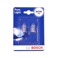 Лампа накаливания Bosch Pure Light W3W 12V 3W W2,1x9,5d (блистер 2 шт.) 1987301028