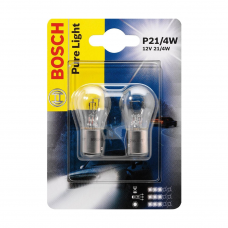 Лампа розжарювання Bosch Pure Light P21/4W 12V 21/4W BAZ15d (блістер 2 шт.) 1987301015