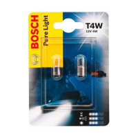 Лампа розжарювання Bosch Pure Light T4W 12V 4W BA9s (блістер 2 шт.) 1987301023