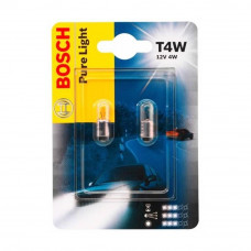Лампа розжарювання Bosch Pure Light T4W 12V 4W BA9s (блістер 2 шт.) 1987301023