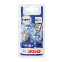 Лампа накаливания Bosch Pure Light P21/5W 12V 21/5W BAY15d (комплект 2 шт.) блистер