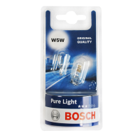 Лампа розжарювання Bosch Pure Light W5W 12V 5W W2,1x9,5d (блістер 2 шт.) 1987301026