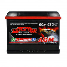 Автомобільний акумулятор SZNAJDER AGM  60Ah 630A R+ (L2) (560 02)