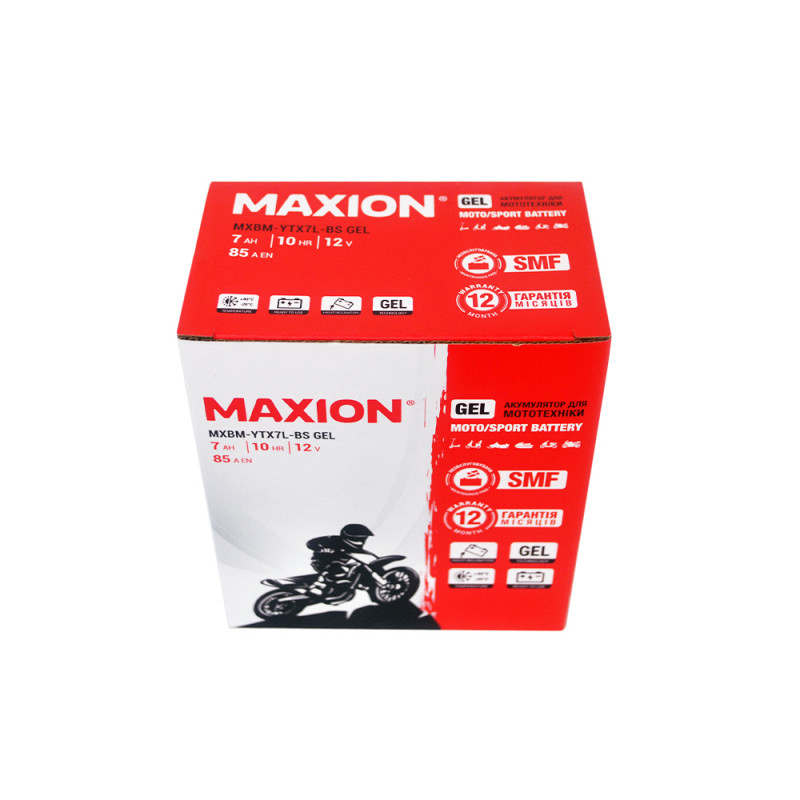 Мото акумулятор MAXION MXBM-YTX7L-BS GEL (12V, 7A)