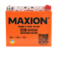 Мото аккумулятор MAXION 12V 20A R+ (правый +) YTX 20L-BS (GEL)