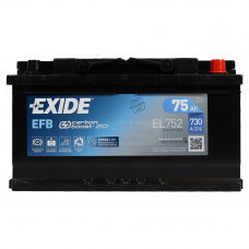 Автомобільний акумулятор EXIDE Start-Stop EFB  (EL752) 75Аh 730A R+ h=175