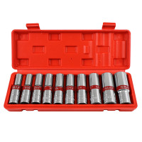 Набір довгих головок 1/2”, 10 одиниць, Cr-V, MAXION MXTL- PCS10, (8-24мм)
