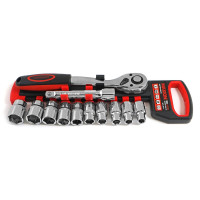 Набор головок с трещоткой 1/2”, 12 единиц, Cr-V, MAXION MXTL- PH12, (10-22мм)