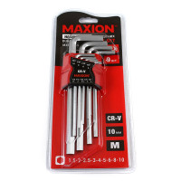 Набір Г-подібних HEX ключів 9 одиниць, Cr-V, MAXION MXTL- PH9, (1.5-10мм)
