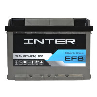 Автомобільний акумулятор INTER EFB 63Ah 620A L+ (L2)