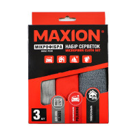 Набор салфеток из микрофибры MAXION MXAC-PC40 (3 шт.) для стекла+полировальная+универсальная