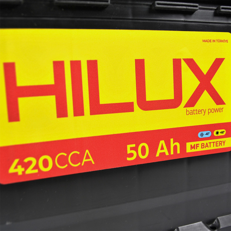 Автомобільний акумулятор HILUX Black  50Ah 420A R+ (L1)