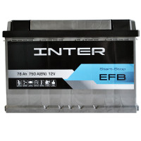 Автомобильный аккумулятор INTER EFB 78Ah 750A R+ (L3)