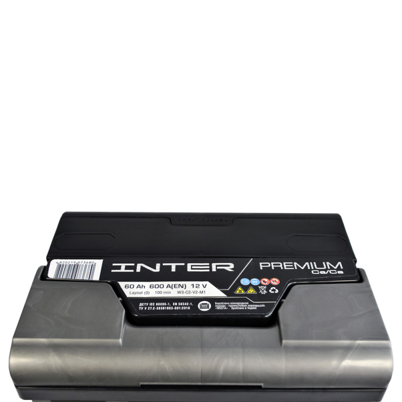 Автомобільний акумулятор INTER Premium  60Ah 600A R+ (L2B)