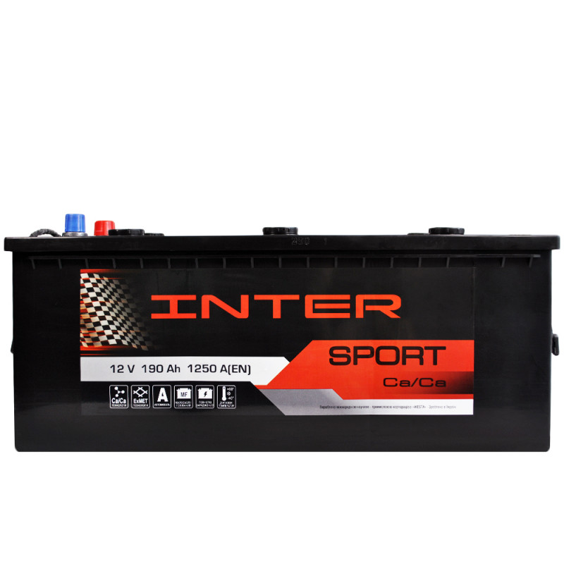 Автомобільний акумулятор INTER Sport 190Ah 1250A L+ (D5)