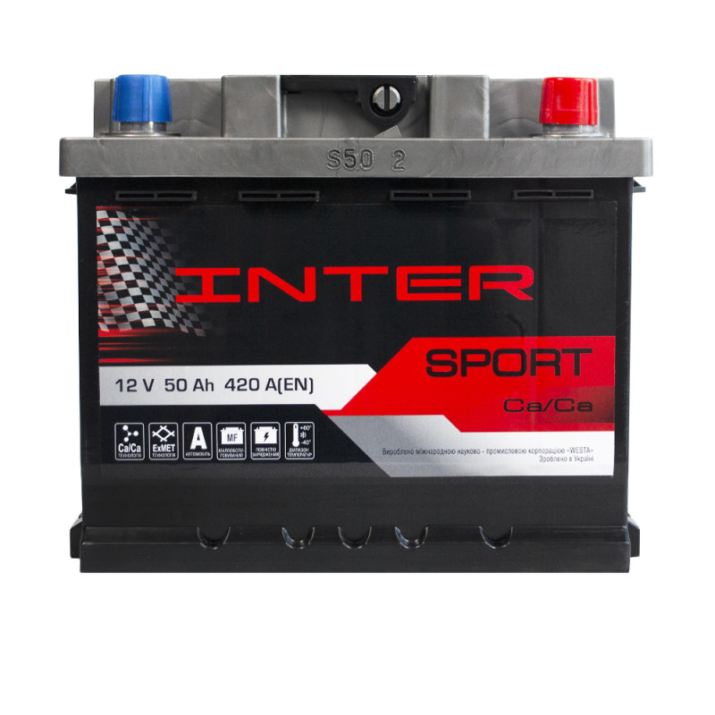 Автомобільний акумулятор INTER Sport  50Ah 420A R+ (L1B)