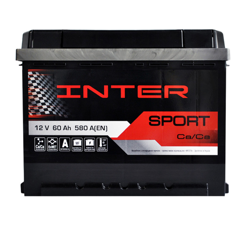 Автомобільний акумулятор INTER Sport  60Ah 580A R+ (L2)
