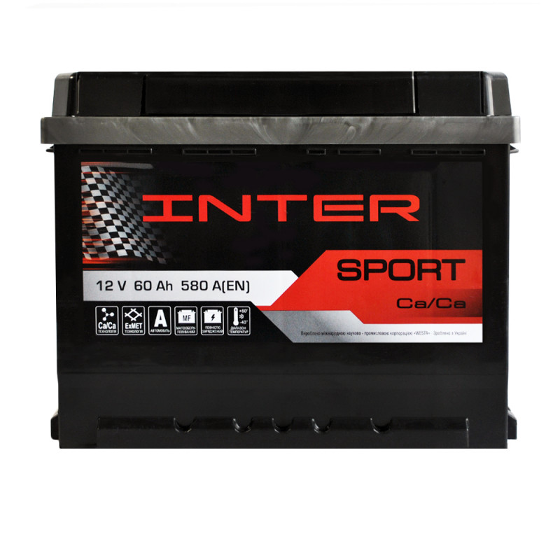 Автомобільний акумулятор INTER Sport  60Ah 580A L+ (L2)