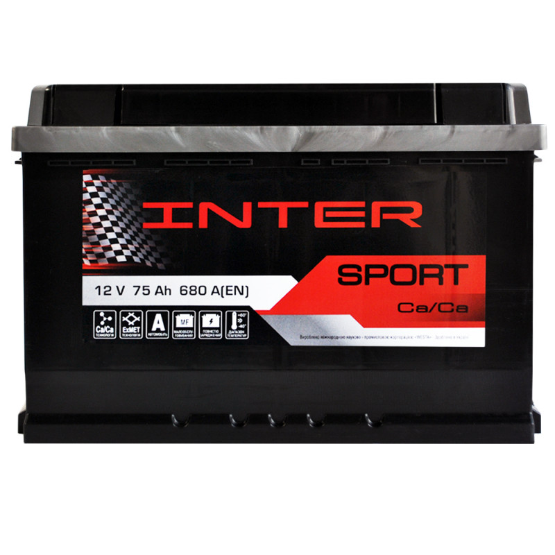 Автомобільний акумулятор INTER Sport  75Ah 680A R+ (L3)