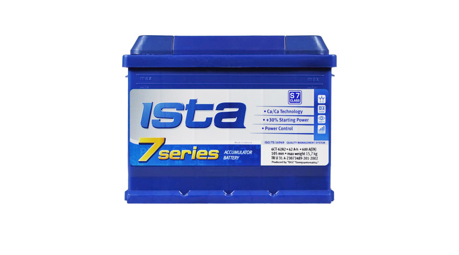 Автомобильный аккумулятор ISTA 7 Series (L2) 62Ah 600A R+