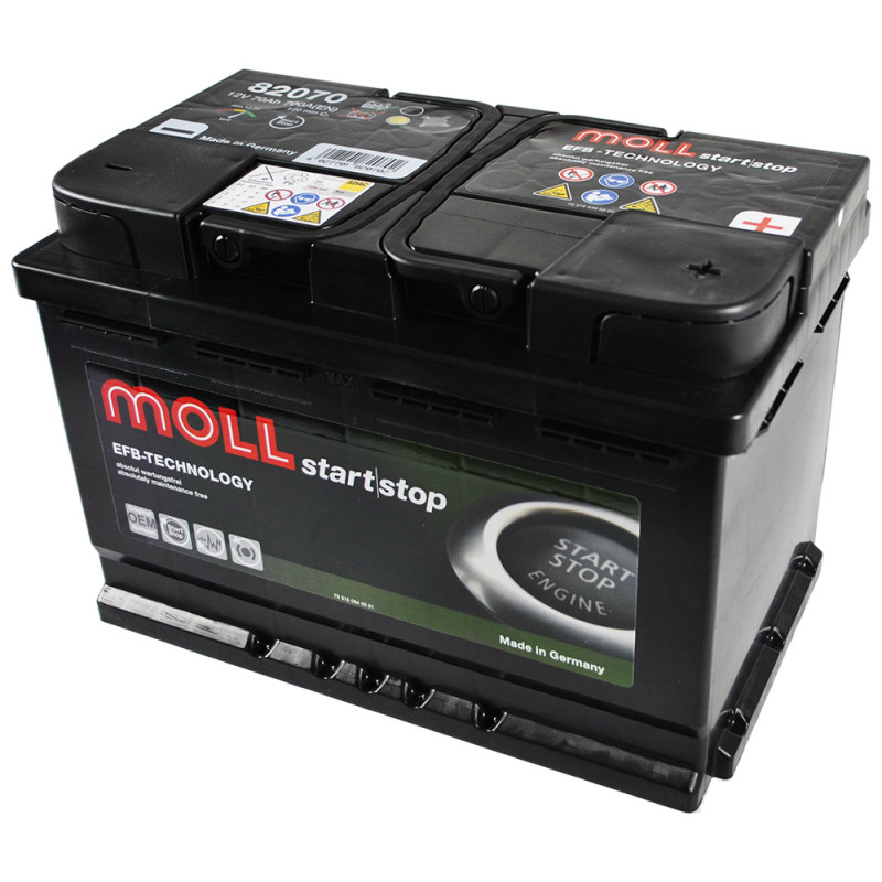 Автомобільний акумулятор MOLL EFB  70Ah 700A R+ (L3)