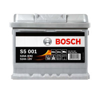 Автомобільний акумулятор BOSCH (S50 010) (LB1) 52Ah 520A R+ (h=175)