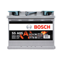 Автомобильный аккумулятор BOSCH AGM 60Ah 680A R+ (правый +) S5A 050