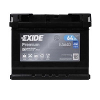 Автомобильный аккумулятор EXIDE Premium 64Аh 640A R+ (правый +) EA640
