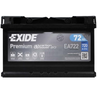 Автомобильный аккумулятор EXIDE Premium 72Аh 720A R+ (правый +) EA722