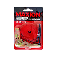 Стяжной ремень с трещоткой и двумя крюками МXAC-RT105 ( 1,5т; 25mm*5m; красный)