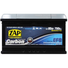 Автомобільний акумулятор ZAP Carbon EFB 80Аh 750А R+ (580 08) (LB4) (h=175)