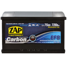 Автомобільний акумулятор ZAP Carbon EFB 75Ah 720A R+ (575 08) (LB3)(h=175)