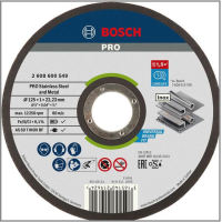 Армований відрізний круг BOSCH PRO Metal, 125 x 1,6 x 22,23 мм, oSa