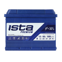 Автомобільний акумулятор ISTA Premium 60Ah 600A R+ (L2)