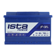 Автомобільний акумулятор ISTA Premium 80Ah 760A R+ (L3)