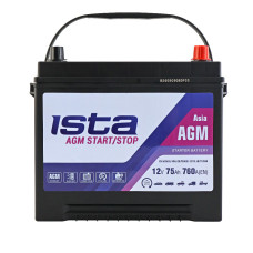 Автомобільний акумулятор ISTA AGM Asia 75Ah 760A R+ (D26)