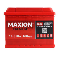 Автомобильный аккумулятор MAXION Premium 60 Аh 600A L+ (левый +)