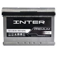 Автомобільний акумулятор INTER Premium 60Ah 600A L+ (LB2)