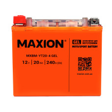 Мото акумулятор MAXION MXBM-YT20-4 GEL (12V, 20Ah, 200A, +/-)