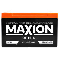 Промышленный аккумулятор MAXION AGM 6V 12Ah L+ (левый +) 6-12  