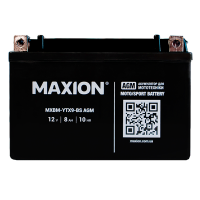 Мото аккумулятор MAXION AGM 12V 9A L+ (левый +) YTX 9-BS 