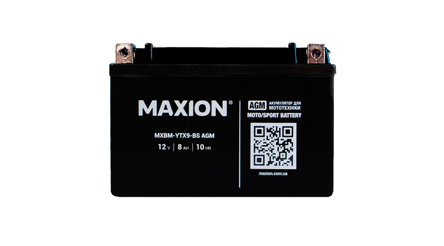 Мото акумулятор MAXION MXBM-YTX9-BS (12V, 9Ah, 120A, +/-)