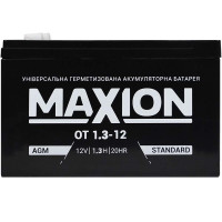 Акумулятор промисловий MAXION MXBP-OT 1.3-12 (12V, 1,3Ah, -/+)