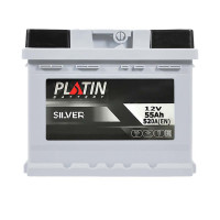 Автоаккумулятор PLATIN Silver MF 55Ah 520A R+ (h=175) (LB1)
