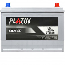 Автомобільний акумулятор PLATIN Silver Asia SMF 105Ah 940A R+ (N70) н.к.