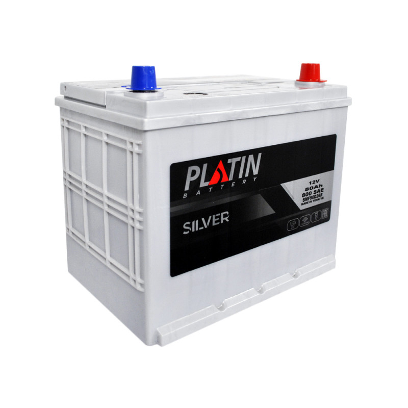 Автомобільний акумулятор PLATIN Silver Asia SMF  80Ah 800A R+ (N50) н.к.