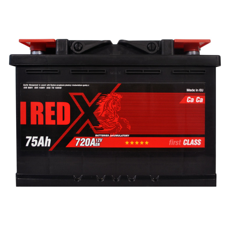 Автомобильный аккумулятор RED X (575 80) (L3) 75Ah 720A R+ (правый