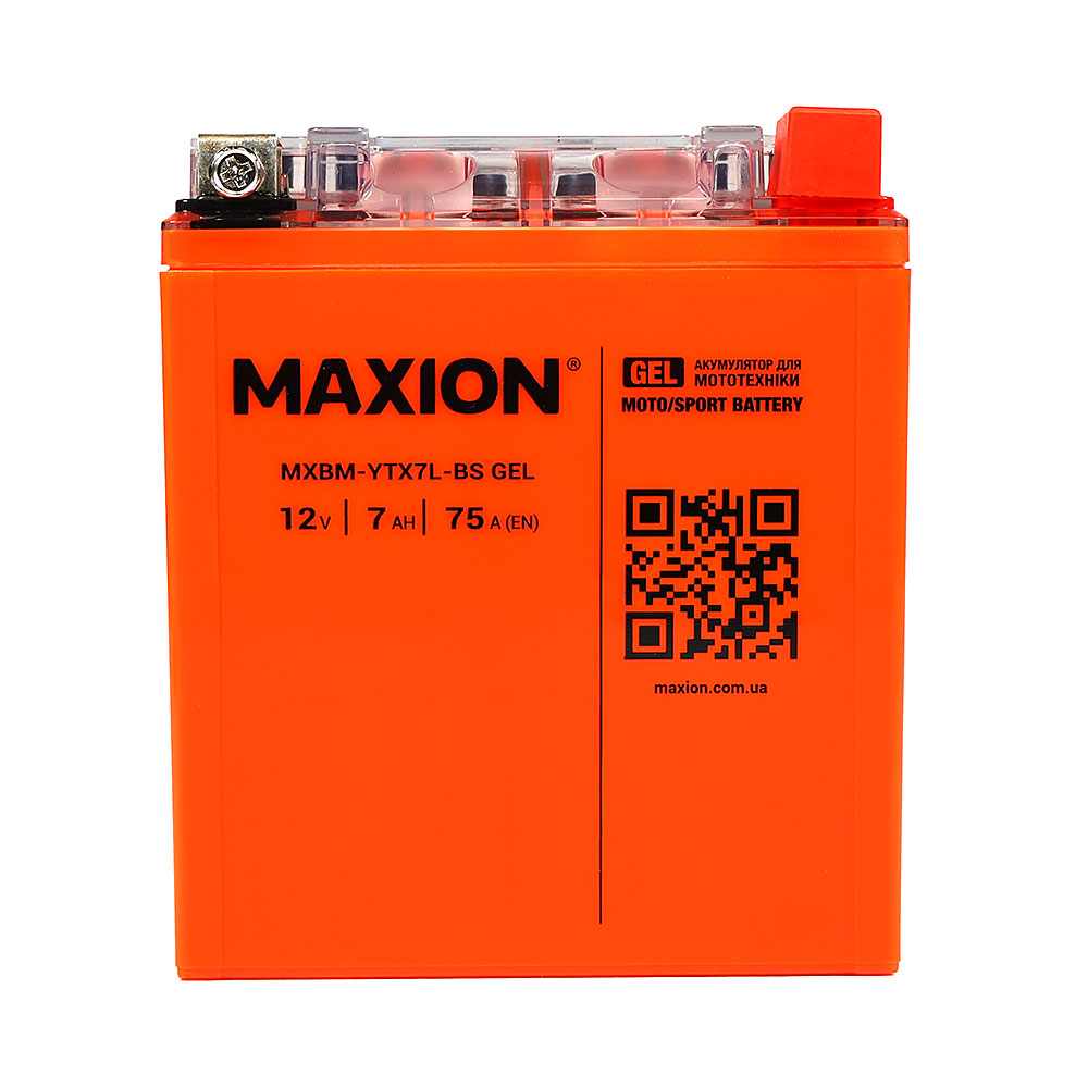 Мото акумулятор MAXION 24MXBM-YTX7L-BS GEL (12V, 7Ah, 75A, -/+