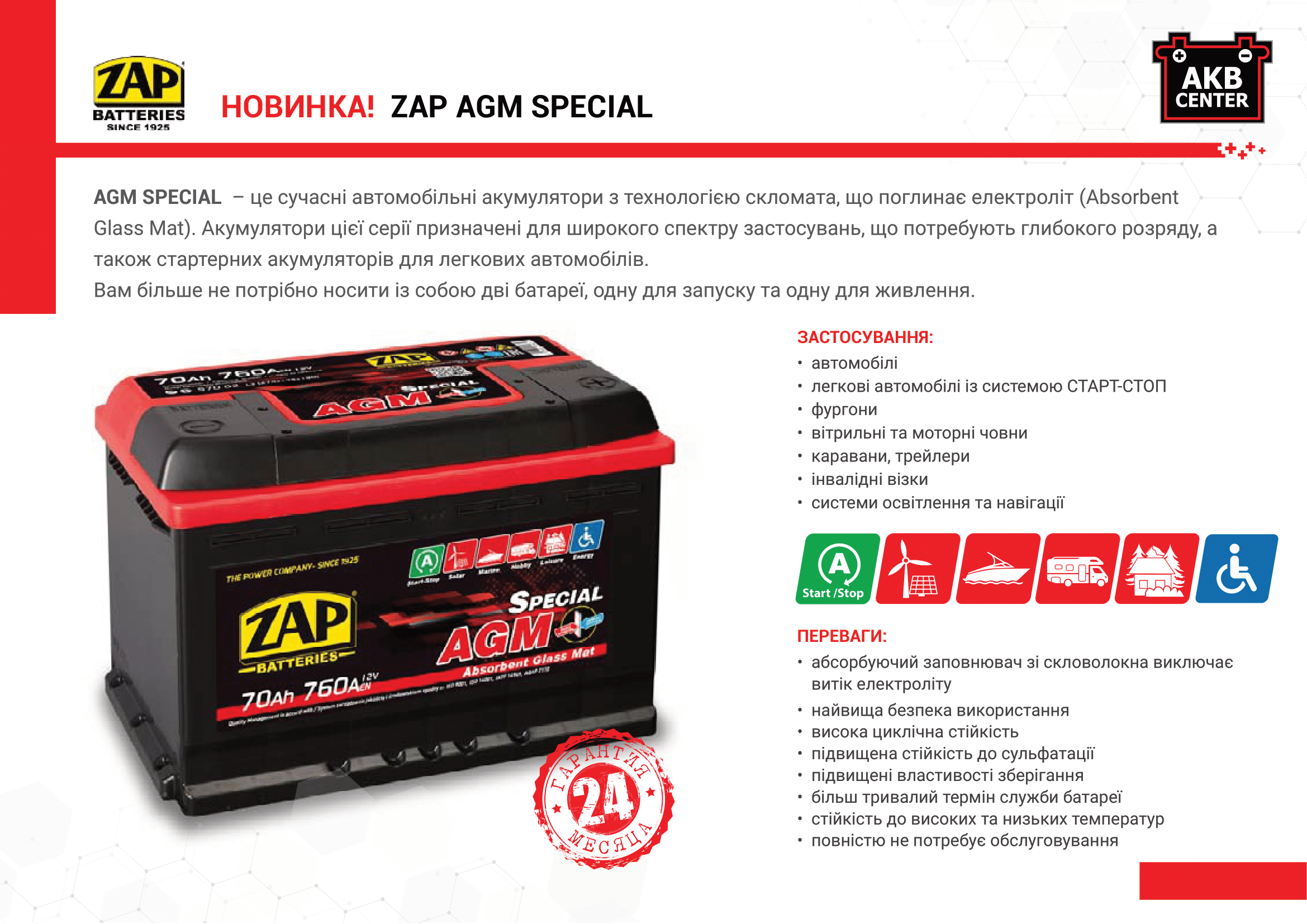 акумулятори Zap AGM